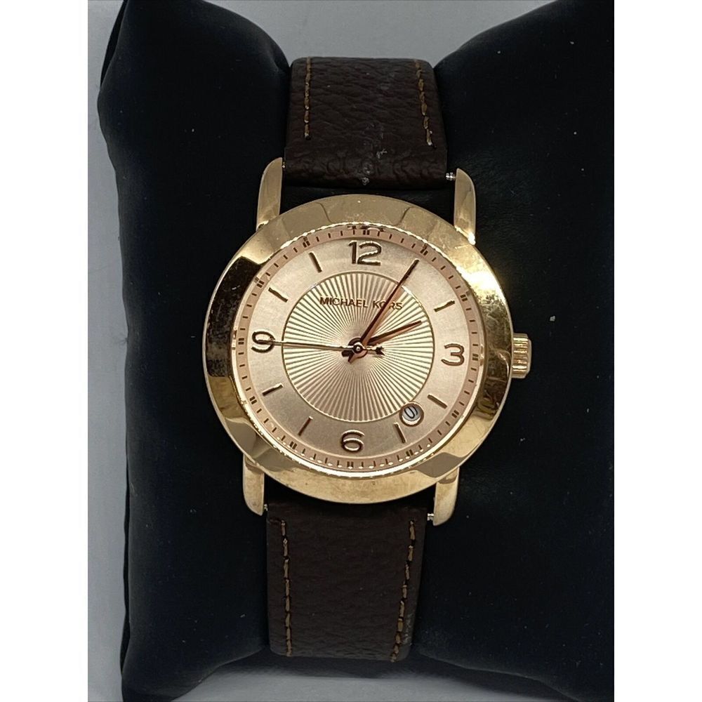 Michael Kors MK3486 Women's Brown Leather Analog Dial Quartz Wrist Watch KS555